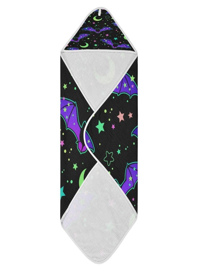 YETTASBIN منشفة أطفال YETTASBIN بتصميم خفاش الهالوين، منشفة استحمام قطنية فائقة النعومة والامتصاص بغطاء رأس للأطفال حديثي الولادة (بنين وبنات) والأطفال الصغار، هدية مثالية لقائمة هدايا المولود - 35 × 35 بوصة - Image 2